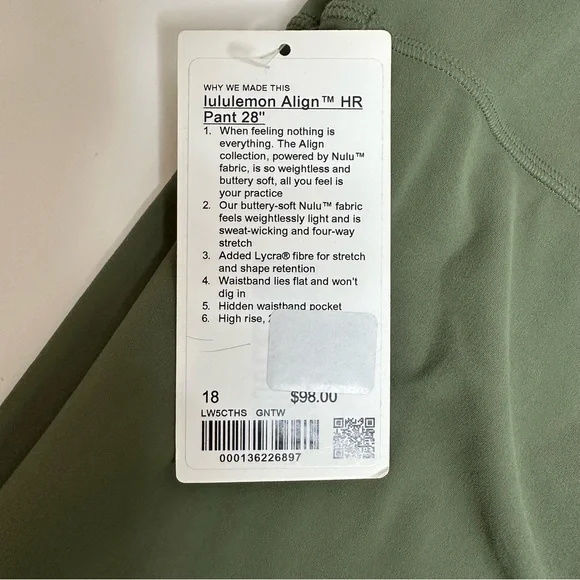 Lululemon | Align High Rise Legging 28 inch Inseam | Green Twill - Picture 7 of 10